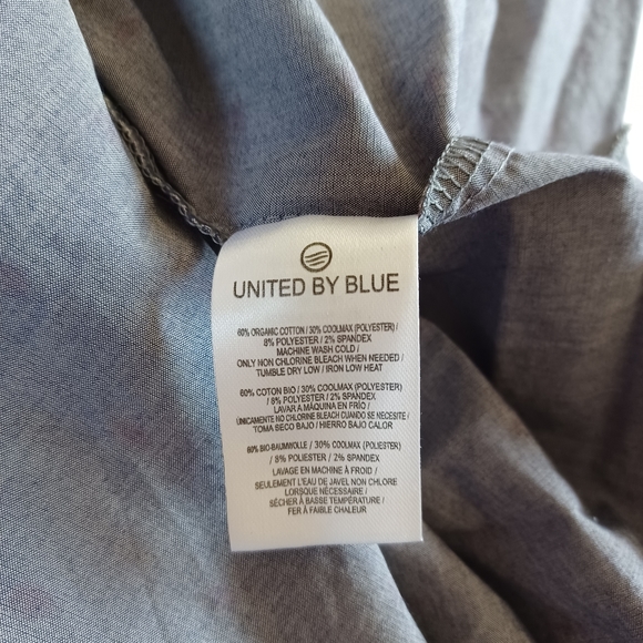 EUC United by Blue Bison Print Button Down Sport Shirt Long Sleeve Gray Size M - Picture 8 of 11
